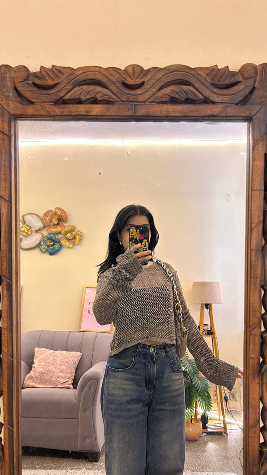 90)semi-winter cute top bust- zara S