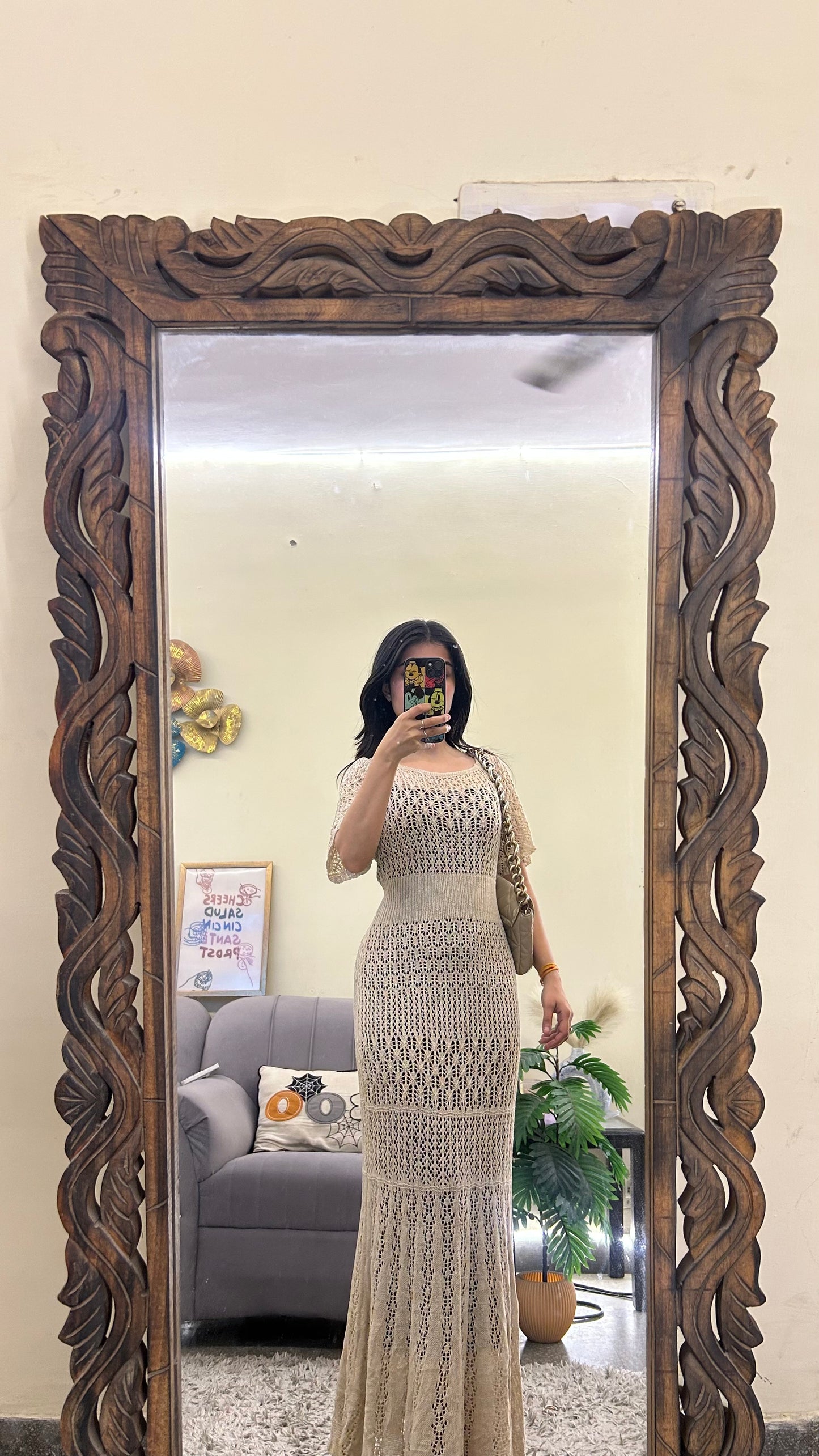 Cute crochet dress 34-36 bust/l:46