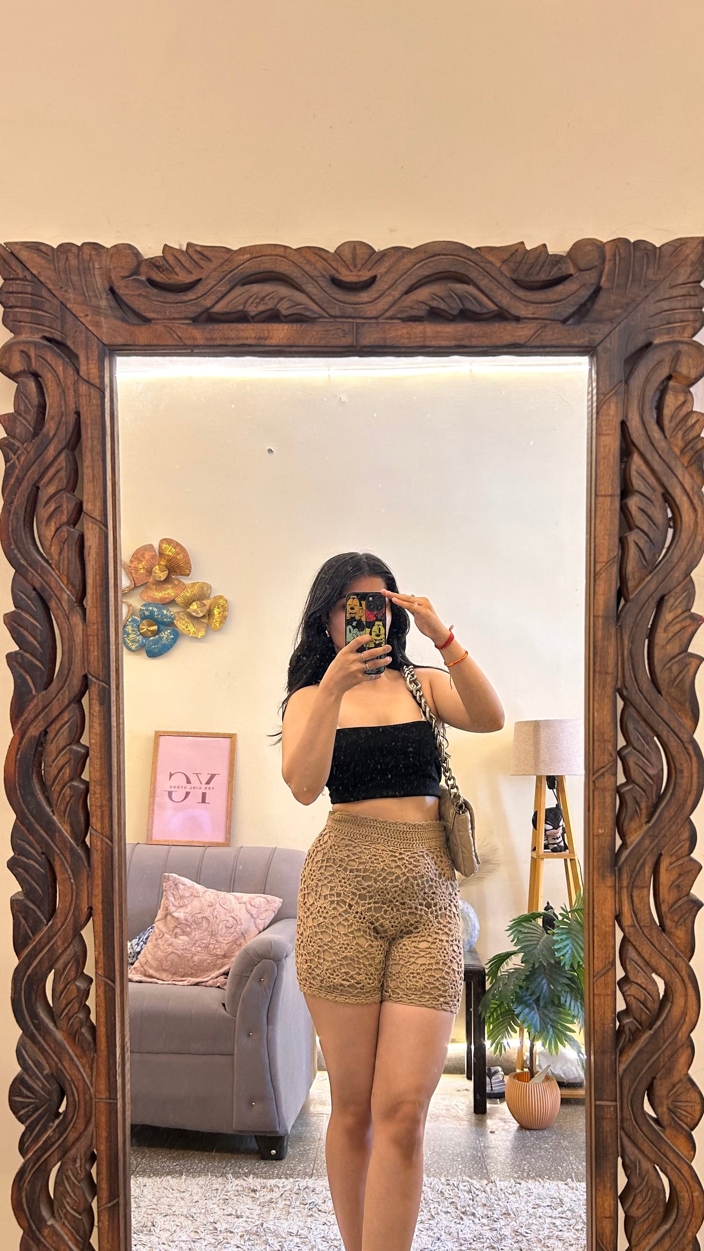 52)crochet skirt with layer waist 24-26 L-15